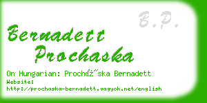 bernadett prochaska business card